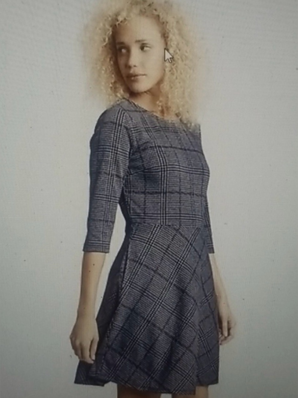 GAP - Size L - NWT Houndstooth Plaid Peplum Mid-Length Dress in Black and White - Picture 2 of 5